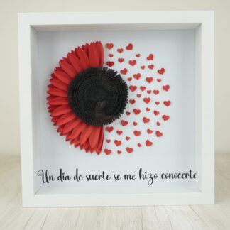 Girasol Rojo Corazones